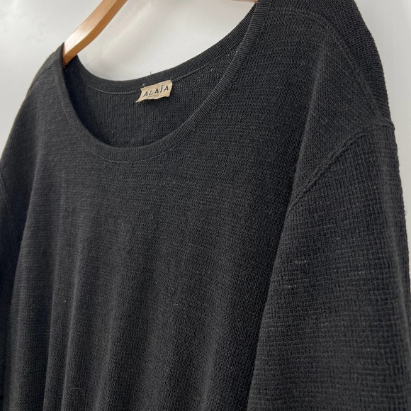 Alaia 1985 AZZEDINE ALAIA linen knit dress with cut out back Black Medium - Picture 5 of 9